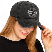 Officially Retired Not My Problem Anymore Cap - Personalized Custom Washed Denim Cap - GRP046_WDCAP