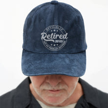 Officially Retired Not My Problem Anymore Cap - Personalized Custom Washed Denim Cap - GRP046_WDCAP
