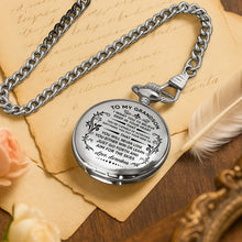 To My Grandson, Believe In Yourself With Elegant Flourishes - Personalized Silver Plated Pocket Watch - GSN001_SWATCH