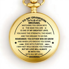To My Grandson, Watching You Grow, Love From Grandma - Personalized Custom Pocket Watch - GSN002_GWATCH