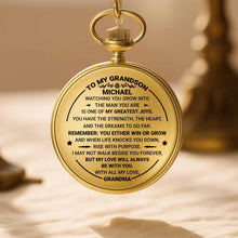 To My Grandson, Watching You Grow, Love From Grandma - Personalized Custom Pocket Watch - GSN002_GWATCH