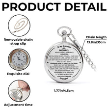 To My Grandson Never Forget How Much I Love You - Personalized Silver Plated Pocket Watch - GSN009_SWATCH