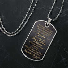 To My Grandson Initial Name Scrollwork Design - Personalized Custom Dog Tag Necklace - GSN091_DTNECK