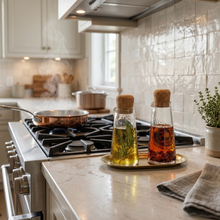 Glass Carafe Set with Brass Tray