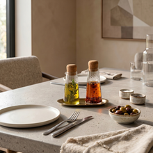 Glass Carafe Set with Brass Tray
