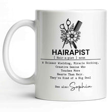 Hairapist Scissor Wielding Miracle Working Creative Genius Flower Scissors Comb - Personalized Custom Coffee Mug - HAIR019_MG