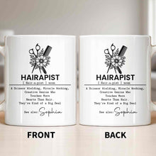 Hairapist Scissor Wielding Miracle Working Creative Genius Flower Scissors Comb - Personalized Custom Coffee Mug - HAIR019_MG