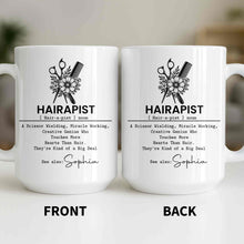 Hairapist Scissor Wielding Miracle Working Creative Genius Flower Scissors Comb - Personalized Custom Coffee Mug - HAIR019_MG