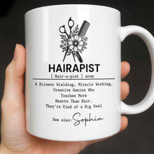 Hairapist Scissor Wielding Miracle Working Creative Genius Flower Scissors Comb - Personalized Custom Coffee Mug - HAIR019_MG
