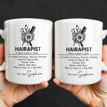 Hairapist Scissor Wielding Miracle Working Creative Genius Flower Scissors Comb - Personalized Custom Coffee Mug - HAIR019_MG