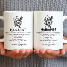 Hairapist Scissor Wielding Miracle Working Creative Genius Flower Scissors Comb - Personalized Custom Coffee Mug - HAIR019_MG