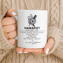 Hairapist Scissor Wielding Miracle Working Creative Genius Flower Scissors Comb - Personalized Custom Coffee Mug - HAIR019_MG