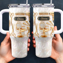 A Master Of Style Hairdresser Salon Tools Mother Of Pearl Mosaic - Personalized 40oz Tumbler With Straw - HAIR027_TBS
