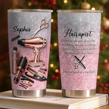 Hairapist Scissor Wielding Miracle Working Hair Stylist Tools Glitter Design - Personalized Custom Stainless Steel Tumbler 20oz 30oz - HAIR063_TB