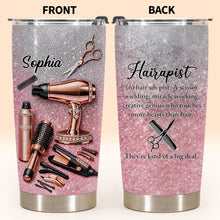 Hairapist Scissor Wielding Miracle Working Hair Stylist Tools Glitter Design - Personalized Custom Stainless Steel Tumbler 20oz 30oz - HAIR063_TB