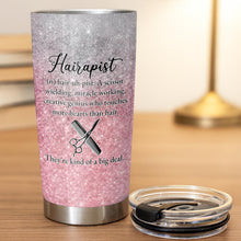 Hairapist Scissor Wielding Miracle Working Hair Stylist Tools Glitter Design - Personalized Custom Stainless Steel Tumbler 20oz 30oz - HAIR063_TB
