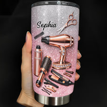 Hairapist Scissor Wielding Miracle Working Hair Stylist Tools Glitter Design - Personalized Custom Stainless Steel Tumbler 20oz 30oz - HAIR063_TB