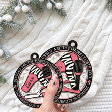 Blessed Are The Hairstylists With Hair Dryer And Salon Tools Design - Personalized Custom Wood Ornament, Custom Shaped - HAIR167_WDO