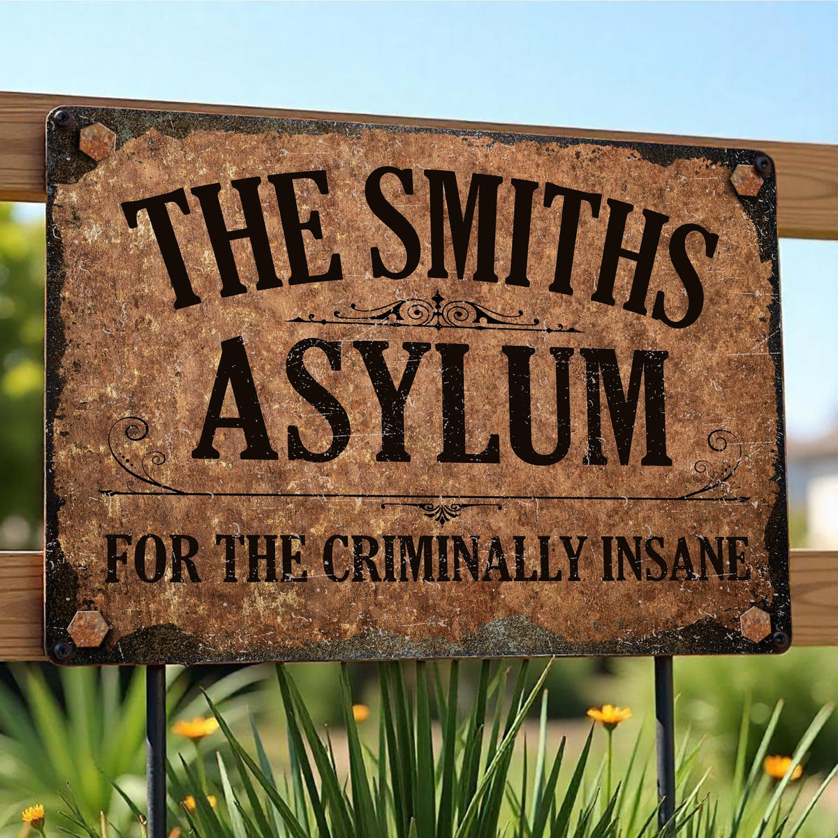 For The Criminally Insane Vintage Sign - Personalized Metal Sign - HALW016_MSIGN