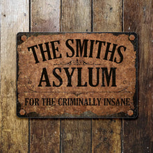For The Criminally Insane Vintage Sign - Personalized Metal Sign - HALW016_MSIGN