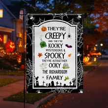Creepy Kooky Mysterious & Spooky Family Flag - Personalized Flag - HALW027_GAF