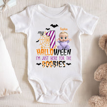 My First Halloween Just Here For The Boobies - Personalized Custom Baby Onesie - HALW031_ONES