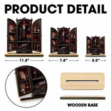 Vampire's Hidden Lair Of The Undead With Gothic Suit And Coffin - Personalized Custom 2-Layer Wood Plaque With Flat Base - HALW113_WPLA