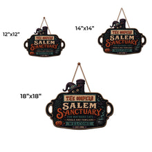 Salem Sanctuary For Wayward Cats With Witch Cat And Pumpkin - Personalized Custom Shaped Wood Sign - HALW146_WSIGN