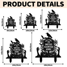 Welcome To Our Haunted Home With Pumpkins And Bats - Personalized Metal Garden Stake - HALW185_MEGSTA