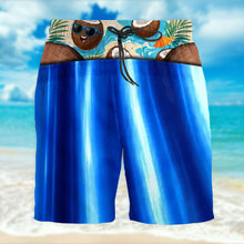Chilling On The Beach With Coconuts And Palm Leaves - Personalized Men's Beach Shorts - HIM107_MEBES