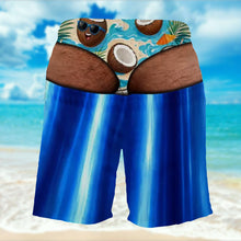 Chilling On The Beach With Coconuts And Palm Leaves - Personalized Men's Beach Shorts - HIM107_MEBES