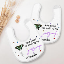 Hand Picked for Earth By My Great Grandpa in Heaven, Butterflies - Personalized Baby Bib - HME058_BBB