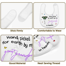 Hand Picked for Earth By My Great Grandpa in Heaven, Butterflies - Personalized Baby Bib - HME058_BBB