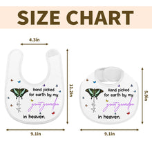 Hand Picked for Earth By My Great Grandpa in Heaven, Butterflies - Personalized Baby Bib - HME058_BBB