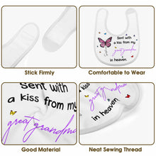 Sent With A Kiss From Great Grandma, Butterflies Design - Personalized Baby Bib - HME227_BBB