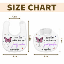 Sent With A Kiss From Great Grandma, Butterflies Design - Personalized Baby Bib - HME227_BBB
