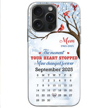 The Moment Your Heart Stopped, Memorial Cardinal Design - Personalized Clear Phone Case - HME341_PHC