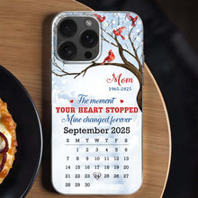 The Moment Your Heart Stopped, Memorial Cardinal Design - Personalized Clear Phone Case - HME341_PHC
