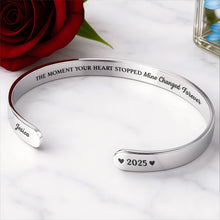 The Moment Your Heart Stopped, Heart Cuff Bracelet - Personalized Custom Bracelet Cuff - HME348_BCUF