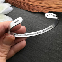 The Moment Your Heart Stopped, Heart Cuff Bracelet - Personalized Custom Bracelet Cuff - HME348_BCUF