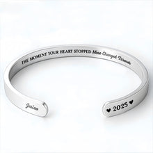 The Moment Your Heart Stopped, Heart Cuff Bracelet - Personalized Custom Bracelet Cuff - HME348_BCUF