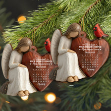 The Moment Your Heart Stopped, Angel Holding Heart - Personalized Custom Wood Ornament, Custom Shaped - HME453_WDO