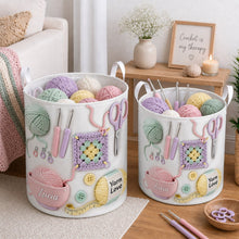 Yarn Love Crochet Hooks And Yarn Balls Organizing Basket - Personalized Basket - HOB007_BASK