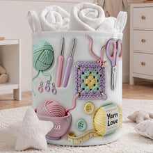 Yarn Love Crochet Hooks And Yarn Balls Organizing Basket - Personalized Basket - HOB007_BASK