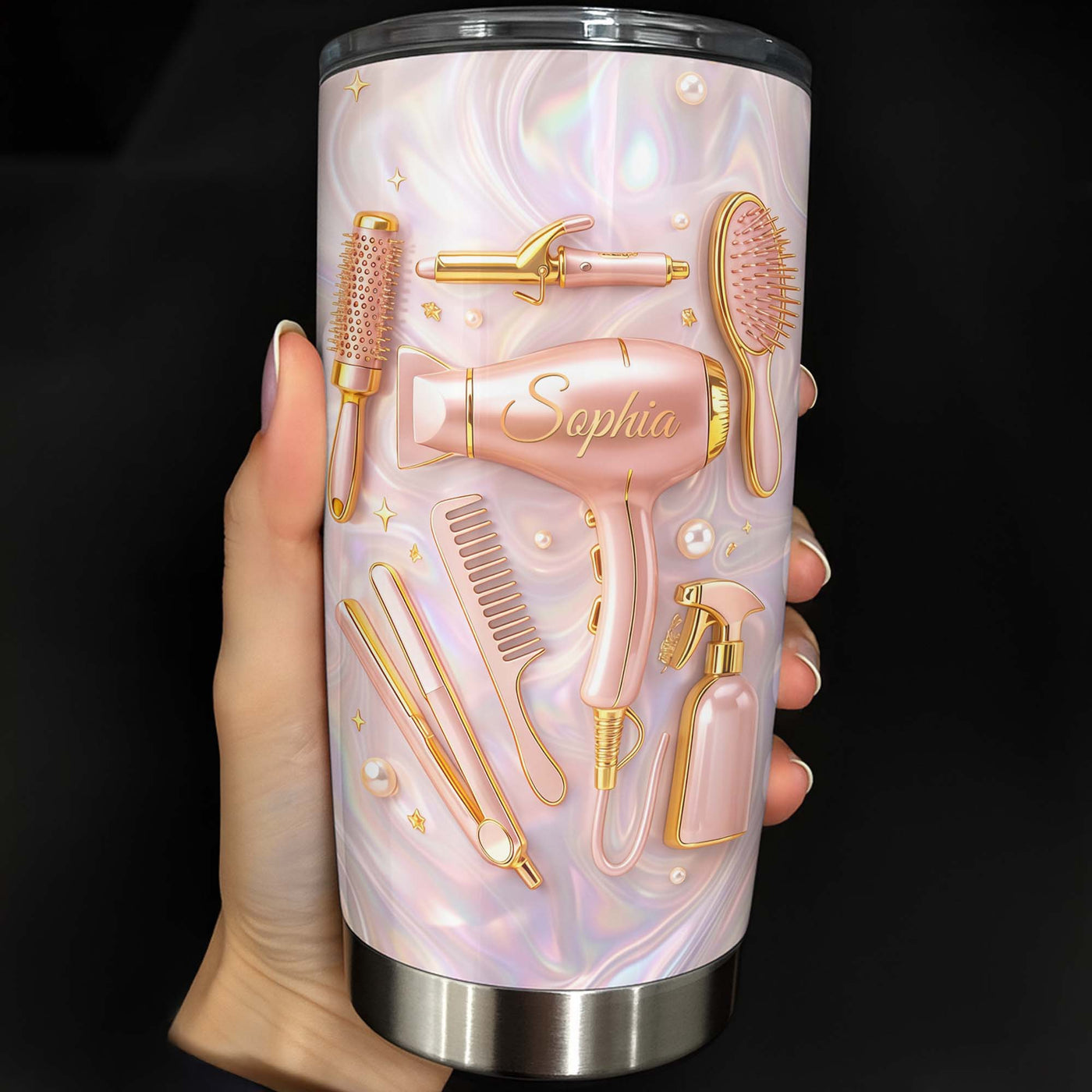 Hair Stylist Life Is Beautiful With Hair Dryer And Tools - Personalized Custom Stainless Steel Tumbler 20oz 30oz - HOB119_TB
