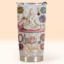 Inner Peace Yoga Woman Meditation Mat And Lotus Flower - Personalized Custom Stainless Steel Tumbler 20oz 30oz - HOB154_TB