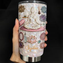 Inner Peace Yoga Woman Meditation Mat And Lotus Flower - Personalized Custom Stainless Steel Tumbler 20oz 30oz - HOB154_TB