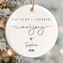The Year I Learned Mahjong Ornament With Heart - Personalized Custom Ceramic Ornament With Round Shape - HOB365_RCE