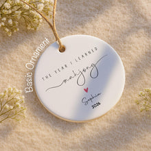 The Year I Learned Mahjong Ornament With Heart - Personalized Custom Ceramic Ornament With Round Shape - HOB365_RCE