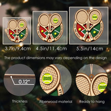 Deck The Halls With Tennis Balls Rackets And Court - Personalized Custom Wood Ornament, Custom Shaped - HOB373_WDO